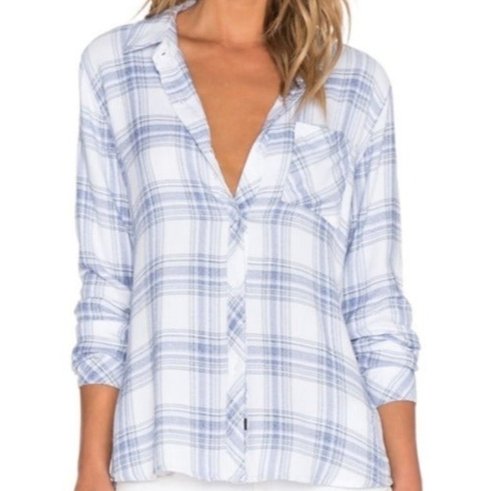 Rails Blue Plaid Button Down - image 3